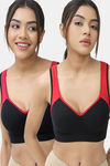Lady Lyka Cotton Padded Sports Bra (Pack of 2) - Multicolor — thumbnail 1